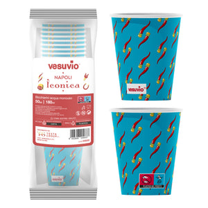 VESUVIO - Bicchieri da acqua monouso Cornicello Portafortuna 50 pz | Napoli Iconica
