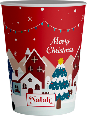 VESUVIO - Natalì Bicchieri monouso da caffè Paesaggio Natalizio 50 pz