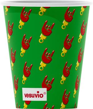 VESUVIO - Bicchierini da caffè monouso Corna Portafortuna 50 pz | Napoli Iconica