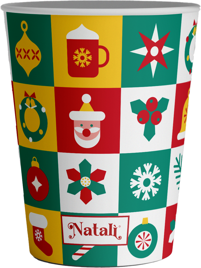 VESUVIO - Natalì Bicchieri monouso per acqua Mosaico Natalizio 50 pz