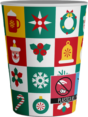 VESUVIO - Natalì Bicchieri monouso per acqua Mosaico Natalizio 50 pz