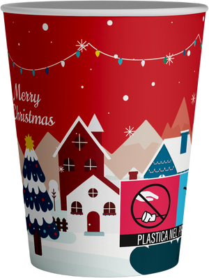 VESUVIO - Natalì Bicchieri monouso da caffè Paesaggio Natalizio 50 pz