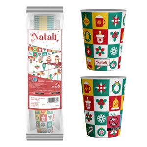 VESUVIO - Natalì Bicchieri monouso da caffè Mosaico Natalizio 50 pz